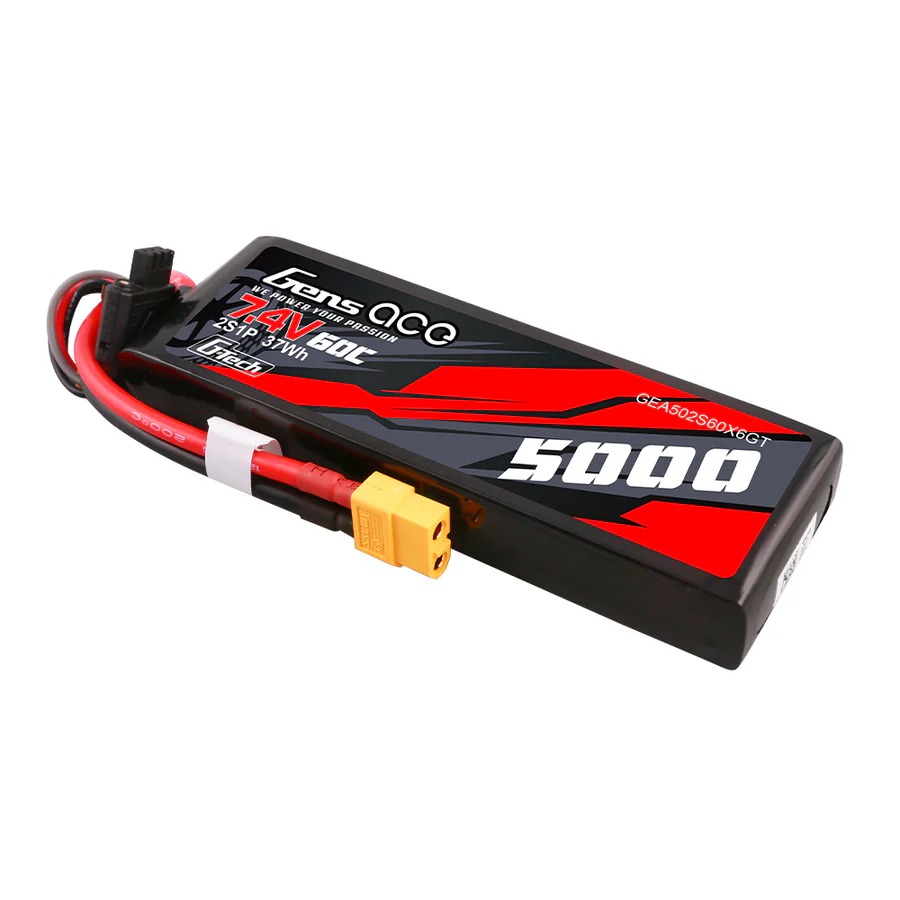 Gens ace G-Tech 5000mAh 7.4V 60C 2S1P Lipo PC case - XT60